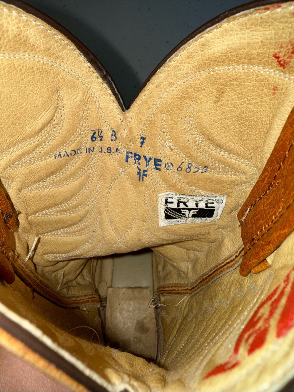 Vintage 1970s Frye Women's Tan Leather Western Heeled Boots - Picture 10 of 12